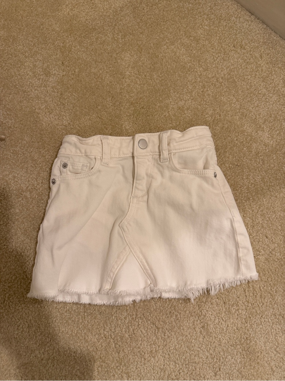 Toddler White Denim Mini Skort - Clean Casual